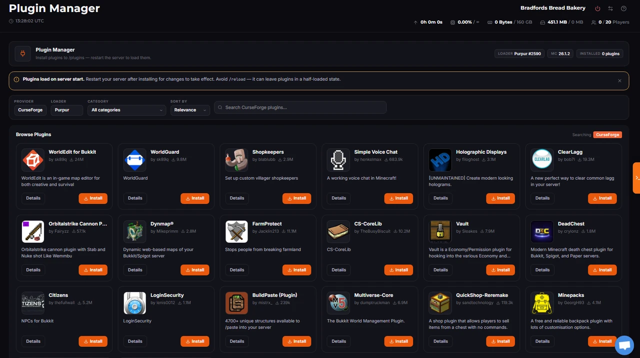 The best Minecraft plugins and how to install them on Loafhosts