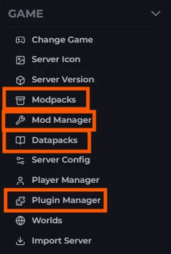The Loafhosts LPV5 panel content tools for plugins, mods, modpacks, and datapacks